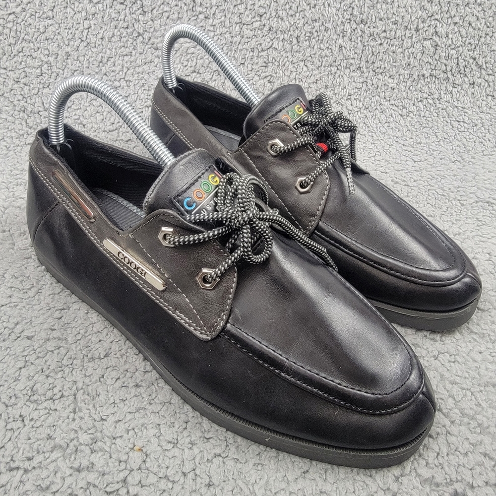 Coogi Australia Mens Pu Leather Black Oxfords Casual Dress Shoes Size 8.